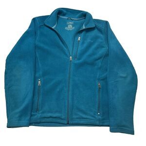 VINTAGE LL Bean Men's Zip Up Pockets Fleece‎ Jacket Turquoise Size M Reg